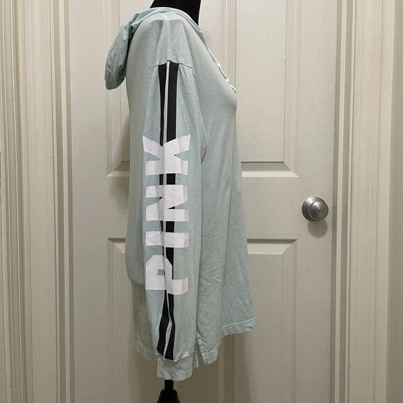 Victoria's Secret PINK Lightweight  Hoodie T Shirt Blue Dog Logo Women's Small S - Picture 2 of 9